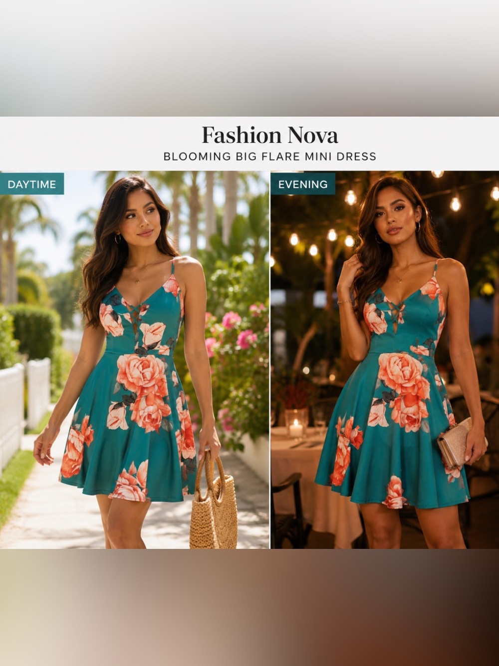 Fashion Nova NWT Blooming Big Flare Mini
